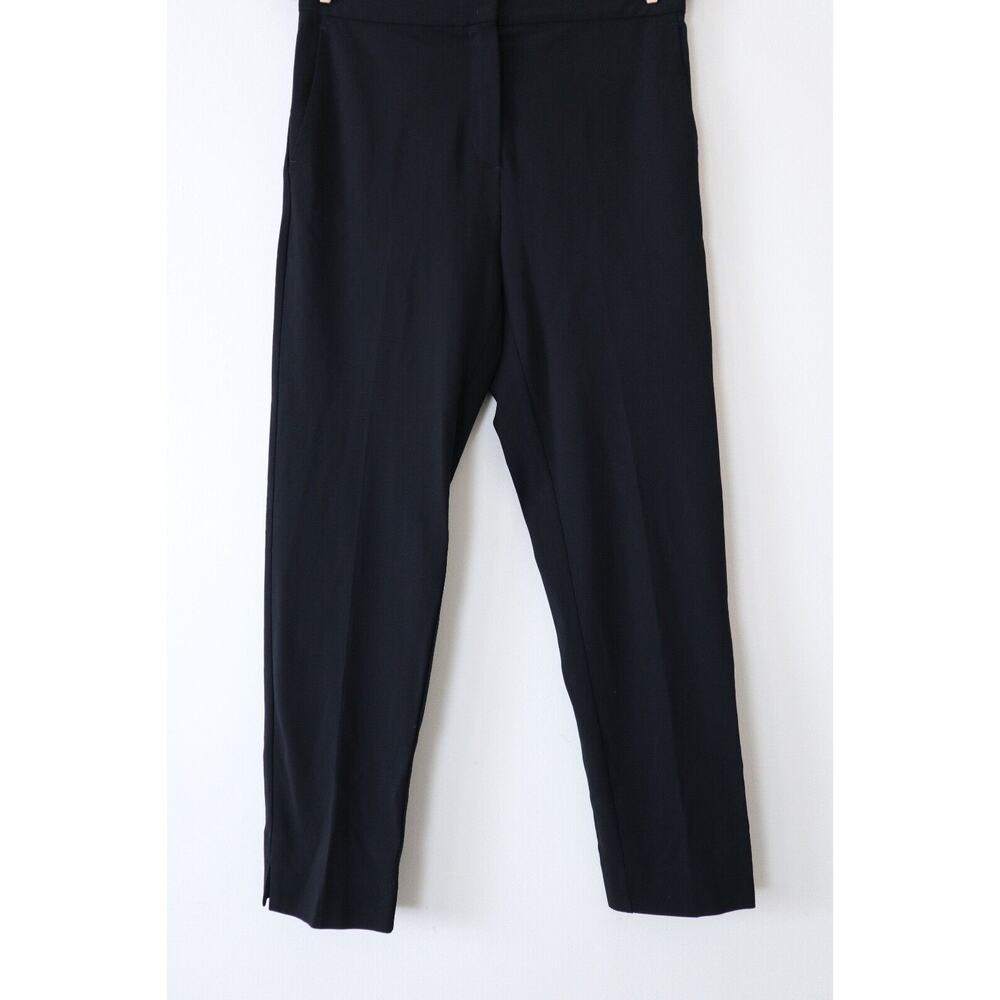 Max Mara US 10 Slim Leg Stretch Pants Flat Front Black - Picture 4 of 11